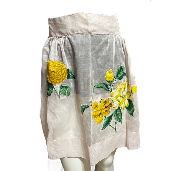 VTG Marshall Field & Company Sue Sets Pink/Yellow Organza Appliqued Apron - Picture 1 of 4